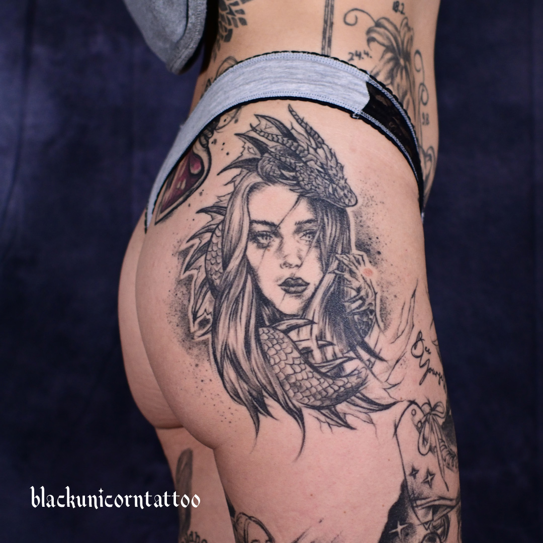 Black Unicorn Tattoo - Linda Lauingen